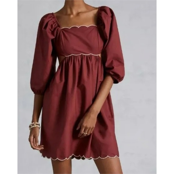 Forever That Girl Anthropologie Dress Women XL Brown Cut Out Coastal Cowgirl NEW - Picture 1 of 16